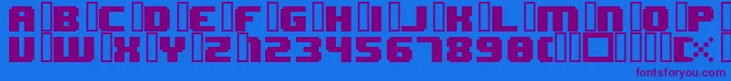 8bitWonderNominal Font – Purple Fonts on Blue Background