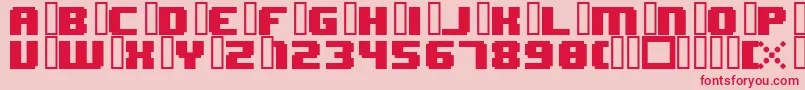 8bitWonderNominal-Schriftart – Rote Schriften auf rosa Hintergrund