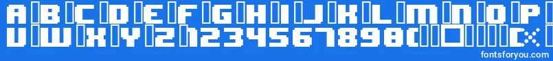 Шрифт 8bitWonderNominal – белые шрифты на синем фоне