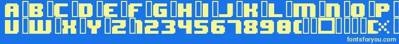 8bitWonderNominal-fontti – keltaiset fontit sinisellä taustalla