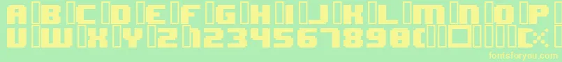 Fonte 8bitWonderNominal – fontes amarelas em um fundo verde