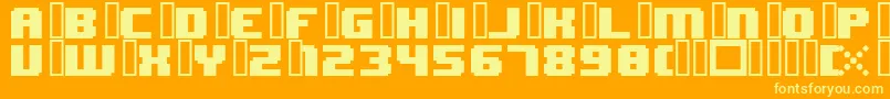Шрифт 8bitWonderNominal – жёлтые шрифты на оранжевом фоне