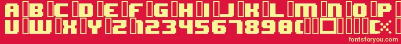 8bitWonderNominal Font – Yellow Fonts on Red Background