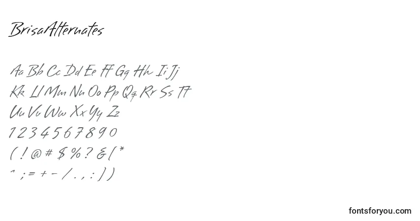 Schriftart BrisaAlternates – Alphabet, Zahlen, spezielle Symbole