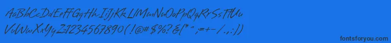 BrisaAlternates-Schriftart – Schwarze Schriften auf blauem Hintergrund