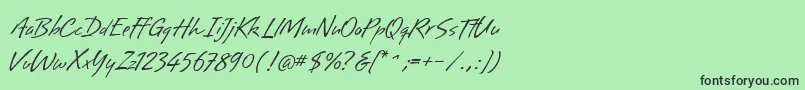 フォントBrisaAlternates – 緑の背景に黒い文字