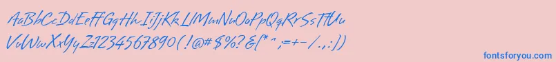 フォントBrisaAlternates – ピンクの背景に青い文字