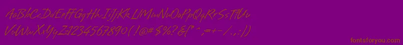 BrisaAlternates-Schriftart – Braune Schriften auf violettem Hintergrund