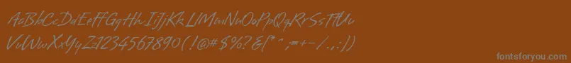 フォントBrisaAlternates – 茶色の背景に灰色の文字