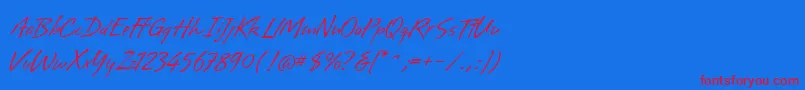 BrisaAlternates Font – Red Fonts on Blue Background