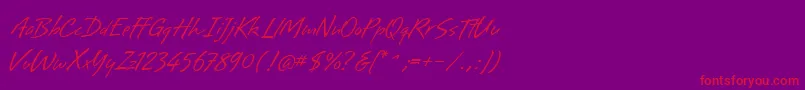 BrisaAlternates-Schriftart – Rote Schriften auf violettem Hintergrund