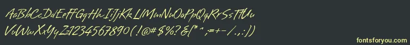 フォントBrisaAlternates – 黒い背景に黄色の文字