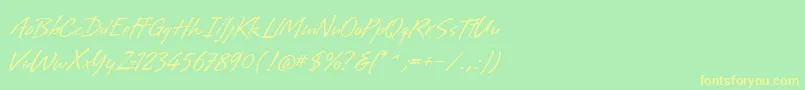 BrisaAlternates Font – Yellow Fonts on Green Background
