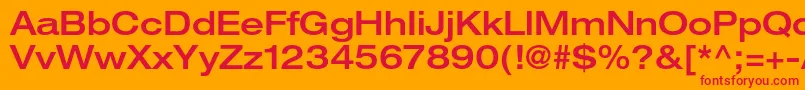 フォントHelveticaneueltstdMdex – オレンジの背景に赤い文字
