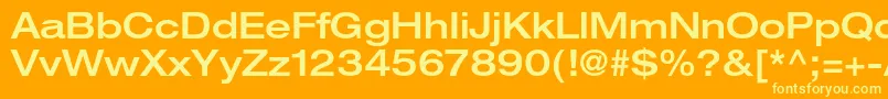 Fonte HelveticaneueltstdMdex – fontes amarelas em um fundo laranja