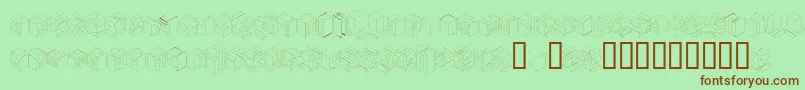 フォントTyponegative – 緑の背景に茶色のフォント