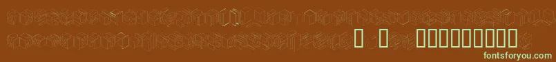 Typonegative-fontti – vihreät fontit ruskealla taustalla