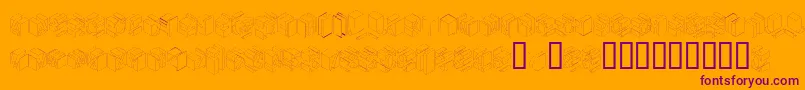 Typonegative-Schriftart – Violette Schriften auf orangefarbenem Hintergrund