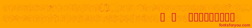 Typonegative-Schriftart – Rote Schriften auf orangefarbenem Hintergrund