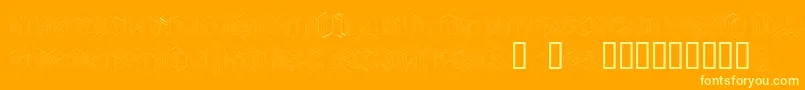 Typonegative-Schriftart – Gelbe Schriften auf orangefarbenem Hintergrund