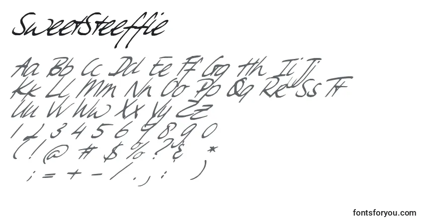 Шрифт SweetSteeffie – алфавит, цифры, специальные символы