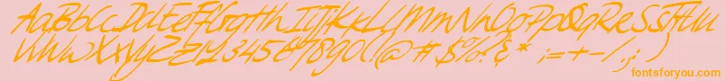 SweetSteeffie-Schriftart – Orangefarbene Schriften auf rosa Hintergrund