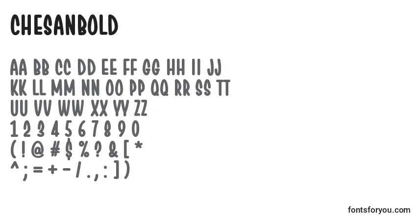 Fuente ChesanBold - alfabeto, números, caracteres especiales