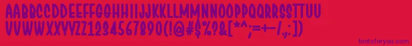 ChesanBold Font – Purple Fonts on Red Background