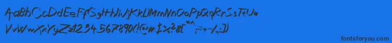 XaligraphyItalic-Schriftart – Schwarze Schriften auf blauem Hintergrund