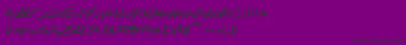 XaligraphyItalic-Schriftart – Schwarze Schriften auf violettem Hintergrund