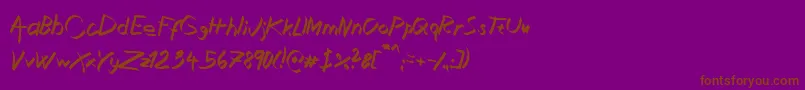 XaligraphyItalic Font – Brown Fonts on Purple Background