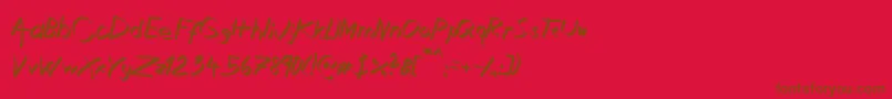 XaligraphyItalic Font – Brown Fonts on Red Background
