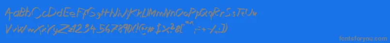 XaligraphyItalic-Schriftart – Graue Schriften auf blauem Hintergrund