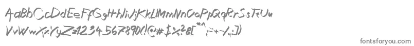 Fonte XaligraphyItalic – fontes cinzas em um fundo branco