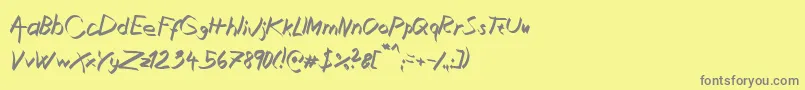 Шрифт XaligraphyItalic – серые шрифты на жёлтом фоне