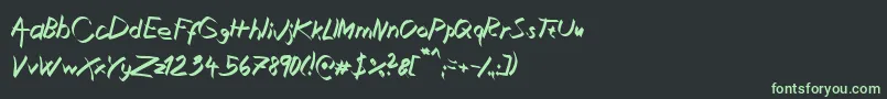 XaligraphyItalic Font – Green Fonts on Black Background