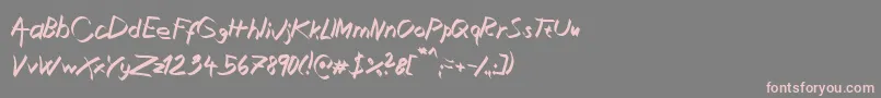 フォントXaligraphyItalic – 灰色の背景にピンクのフォント