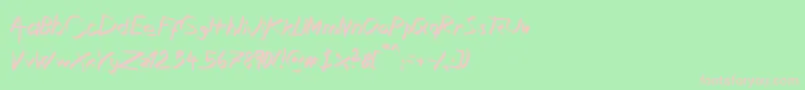 XaligraphyItalic Font – Pink Fonts on Green Background