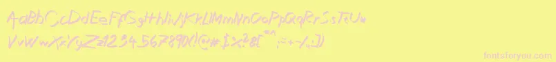 XaligraphyItalic Font – Pink Fonts on Yellow Background