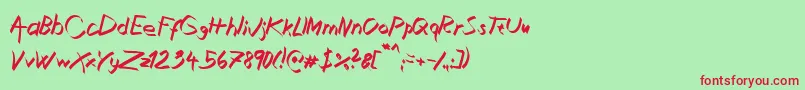 Шрифт XaligraphyItalic – красные шрифты на зелёном фоне