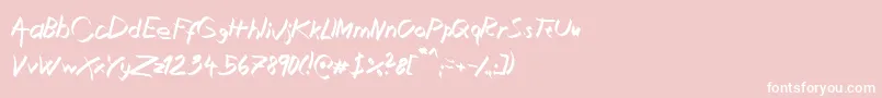 XaligraphyItalic-Schriftart – Weiße Schriften auf rosa Hintergrund