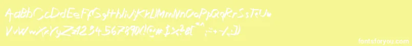 XaligraphyItalic Font – White Fonts on Yellow Background