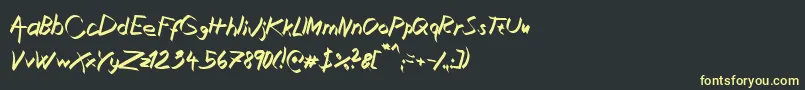 XaligraphyItalic Font – Yellow Fonts on Black Background