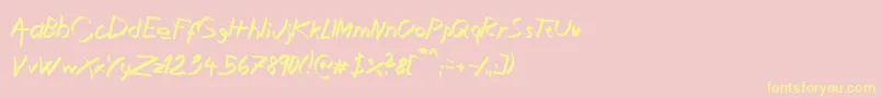 XaligraphyItalic Font – Yellow Fonts on Pink Background