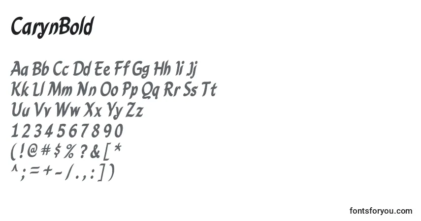 Czcionka CarynBold – alfabet, cyfry, specjalne znaki