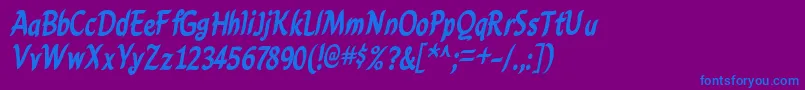 CarynBold Font – Blue Fonts on Purple Background