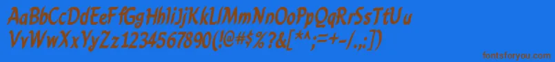 CarynBold Font – Brown Fonts on Blue Background