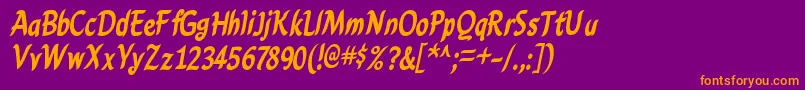 CarynBold Font – Orange Fonts on Purple Background