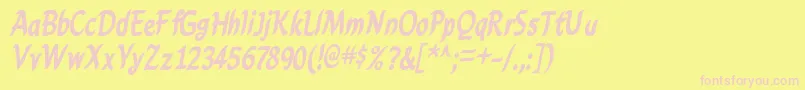 CarynBold Font – Pink Fonts on Yellow Background