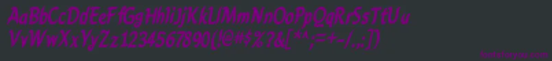 Czcionka CarynBold – fioletowe czcionki na czarnym tle